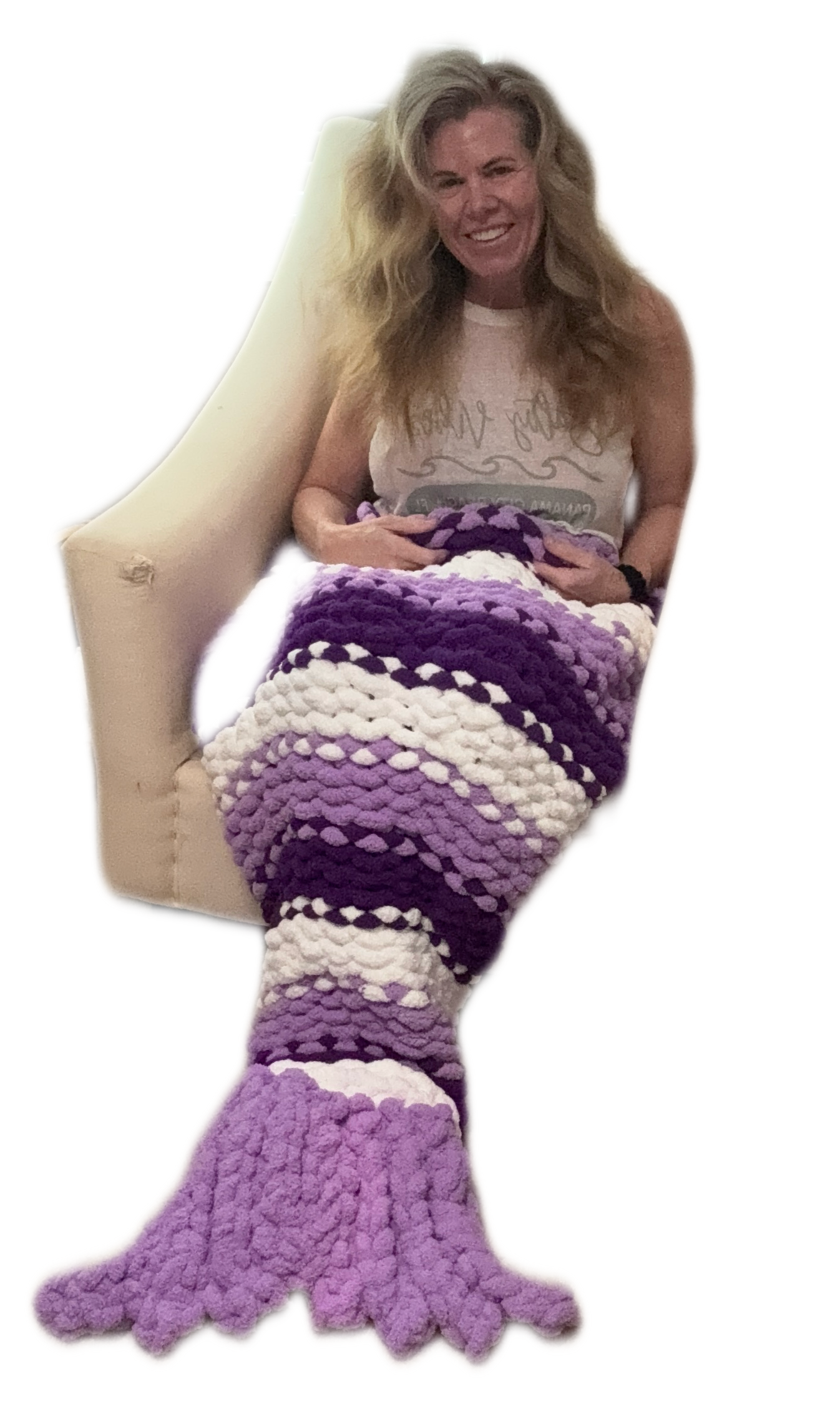 Handmade Knit Mermaid Blanket/Sleep Sack