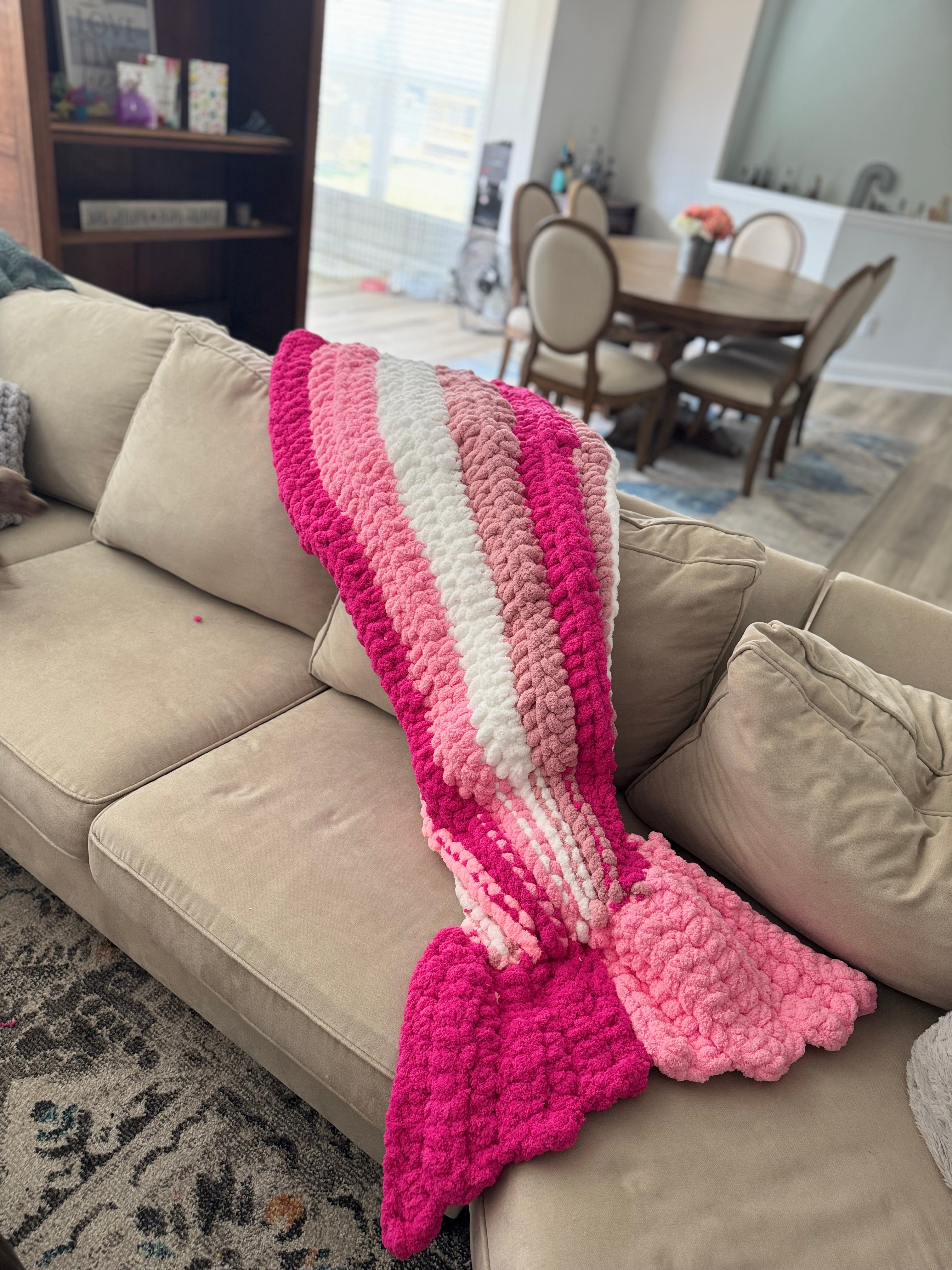 Handmade Knit Mermaid Blanket/Sleep Sack