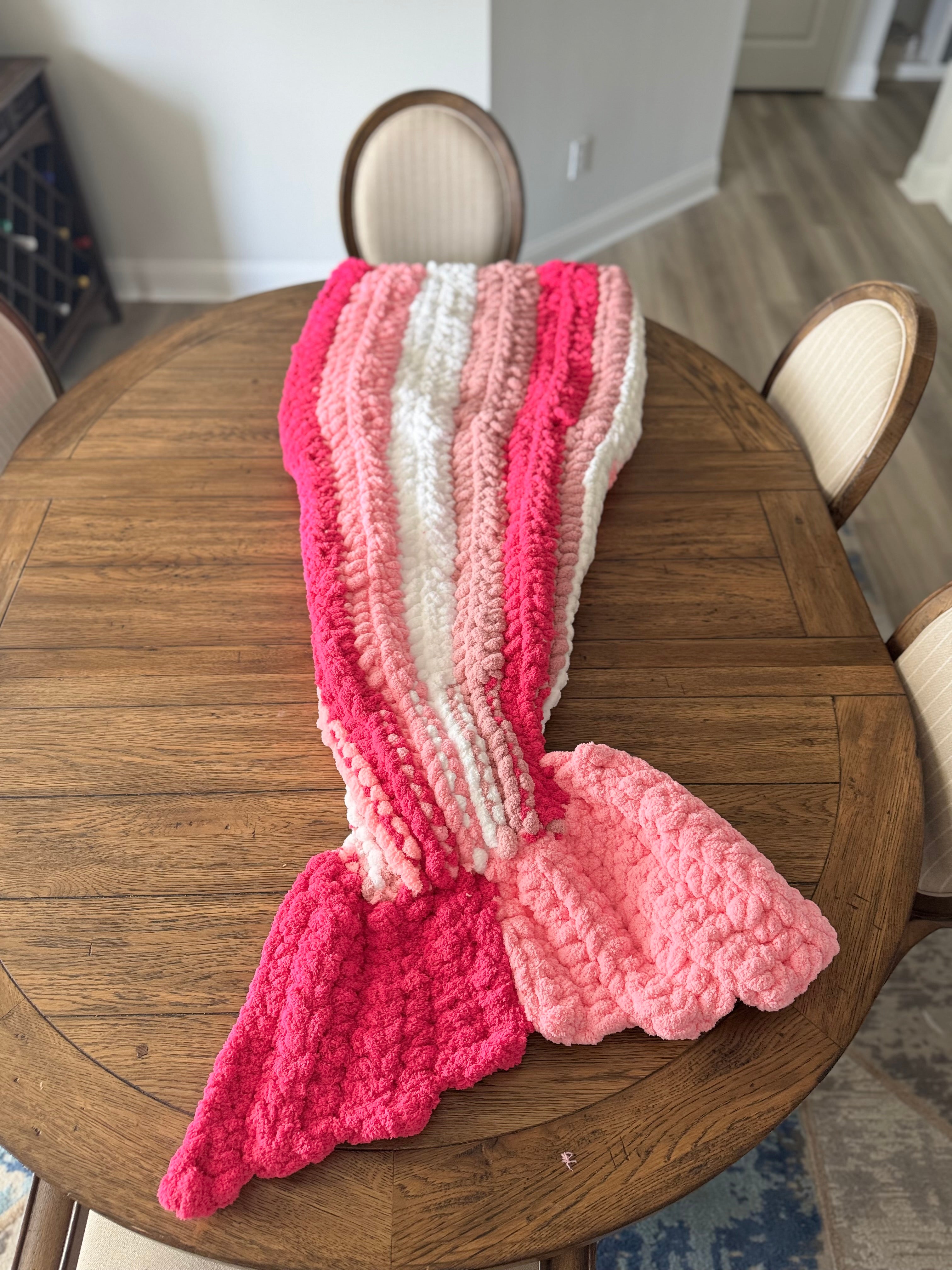 Handmade Knit Mermaid Blanket/Sleep Sack