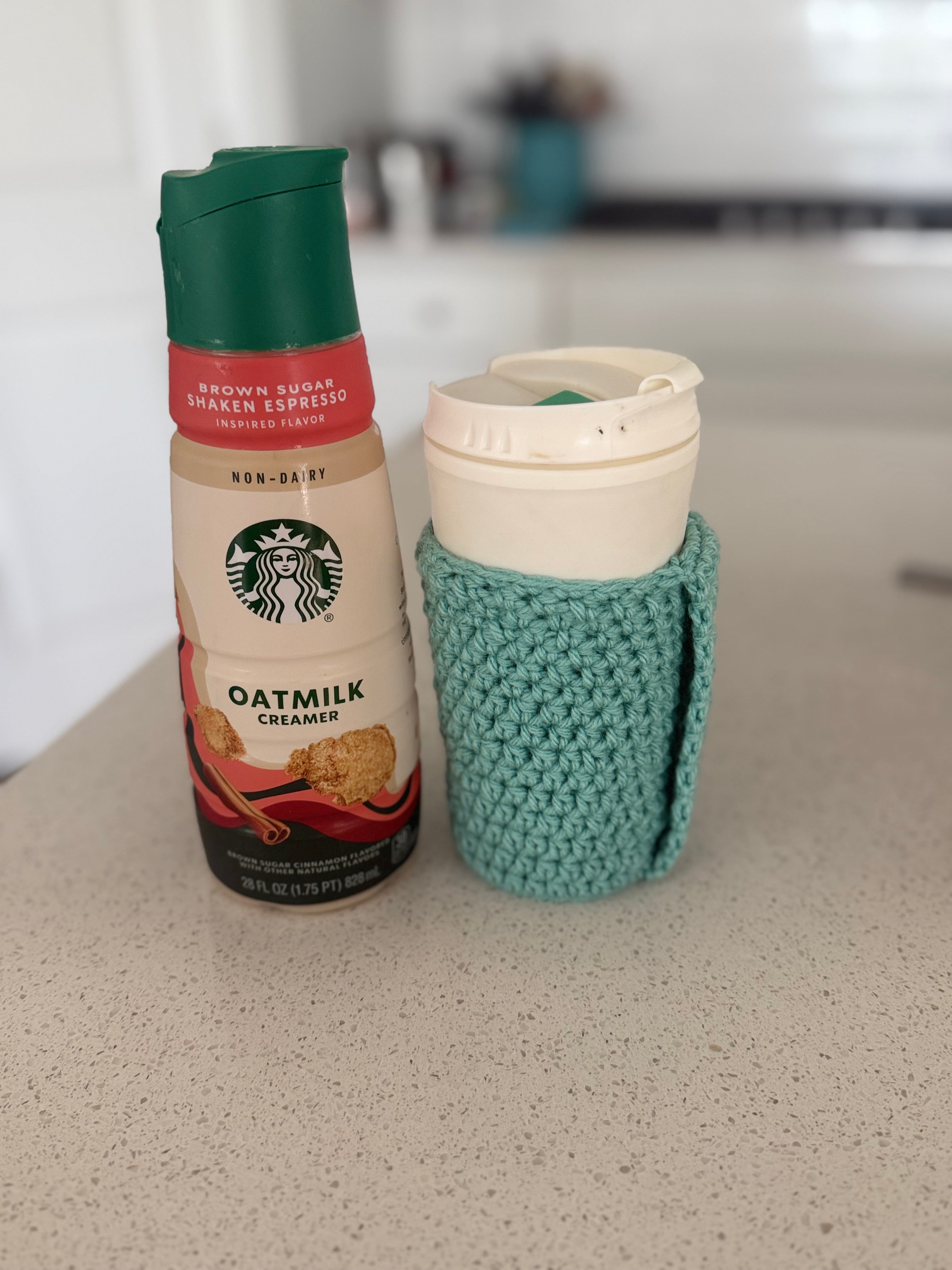 Handmade Crochet Coffee Koozie With Handle