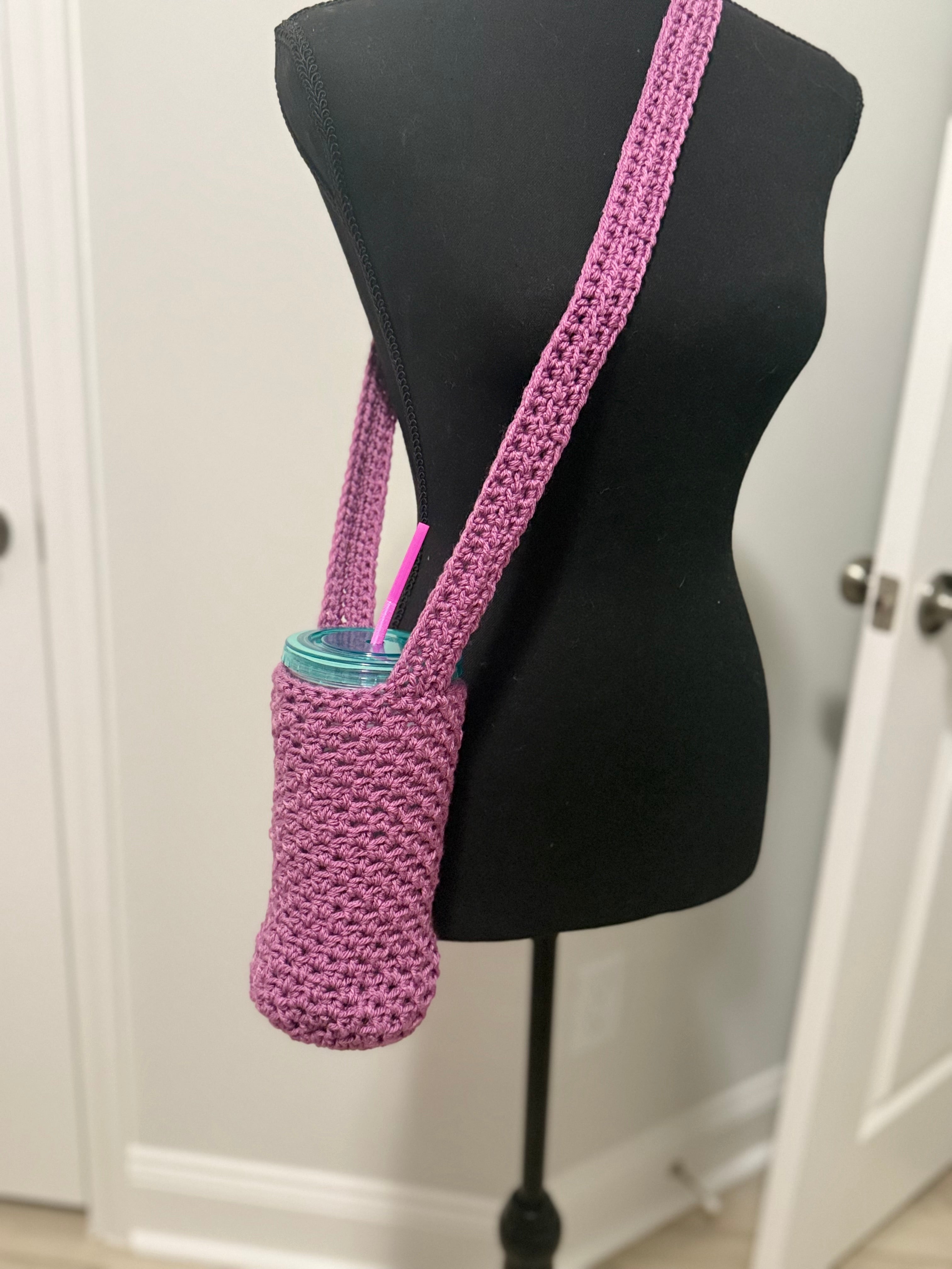 Handmade Crochet Water Bottle/Ice Coffee bag