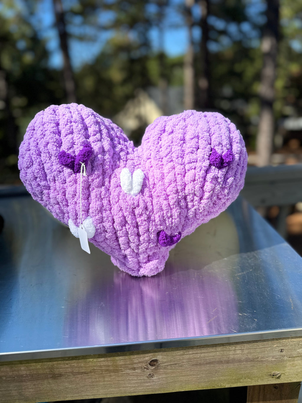 Handmade Knit Heart Pillow