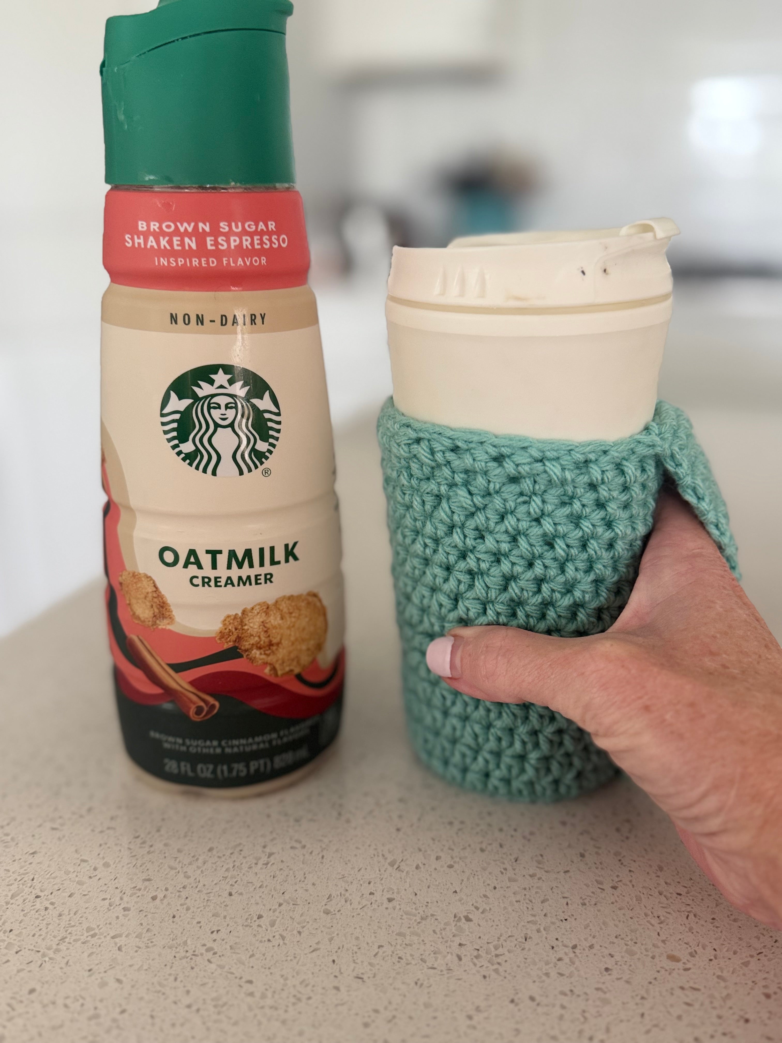 Handmade Crochet Coffee Koozie With Handle