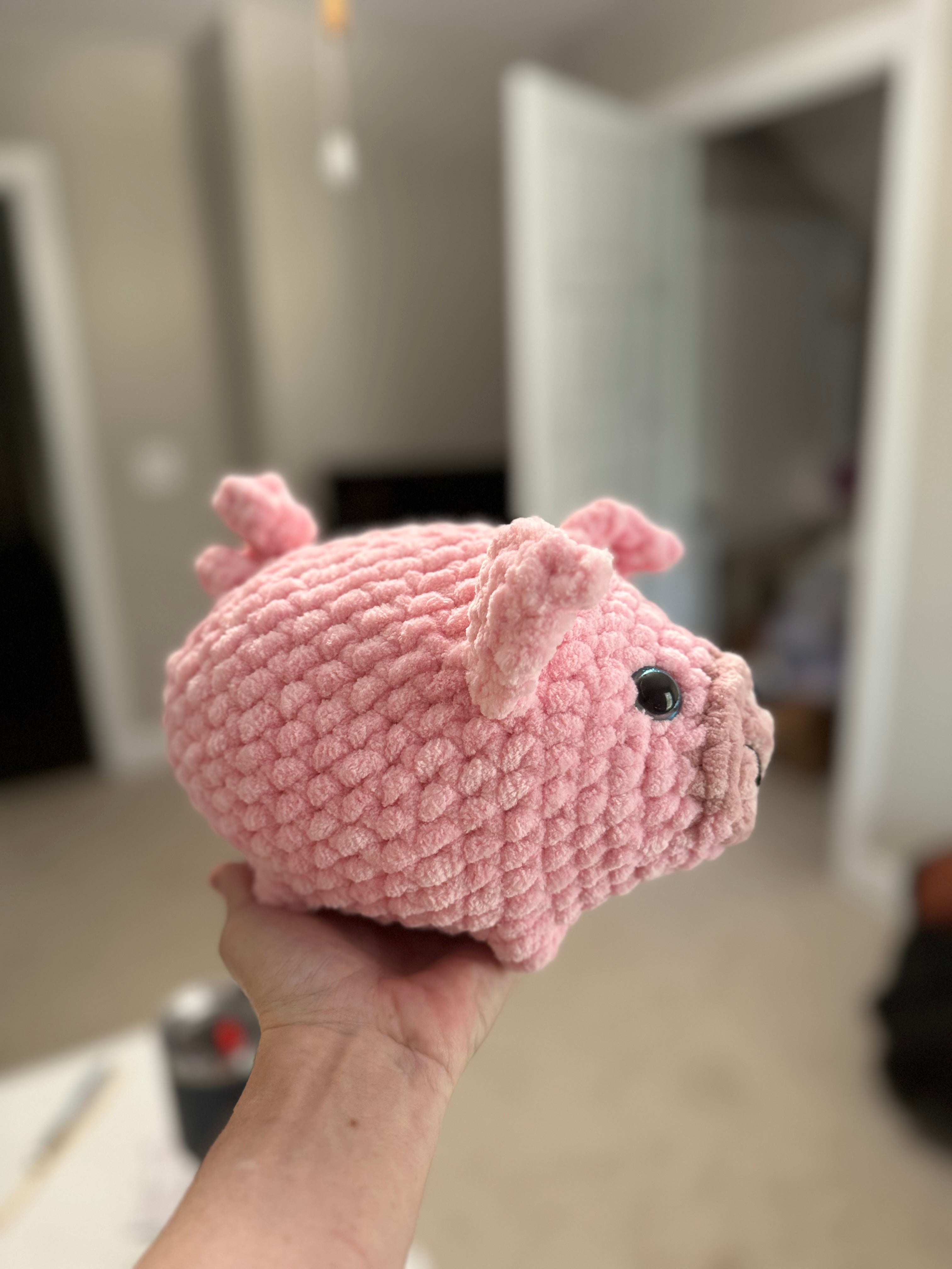 Handmade Crochet Stuffed Pig