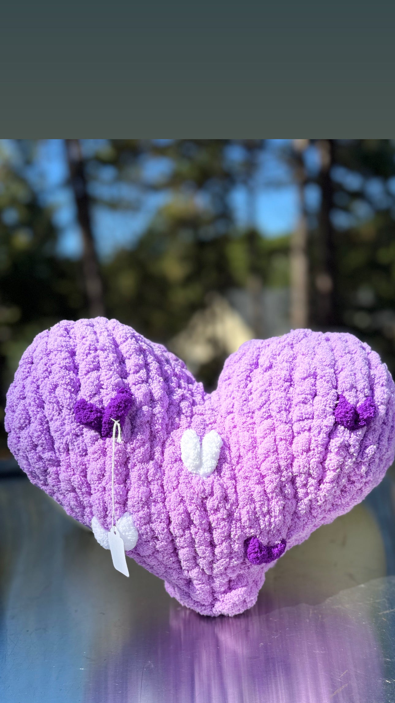 Handmade Knit Heart Pillow