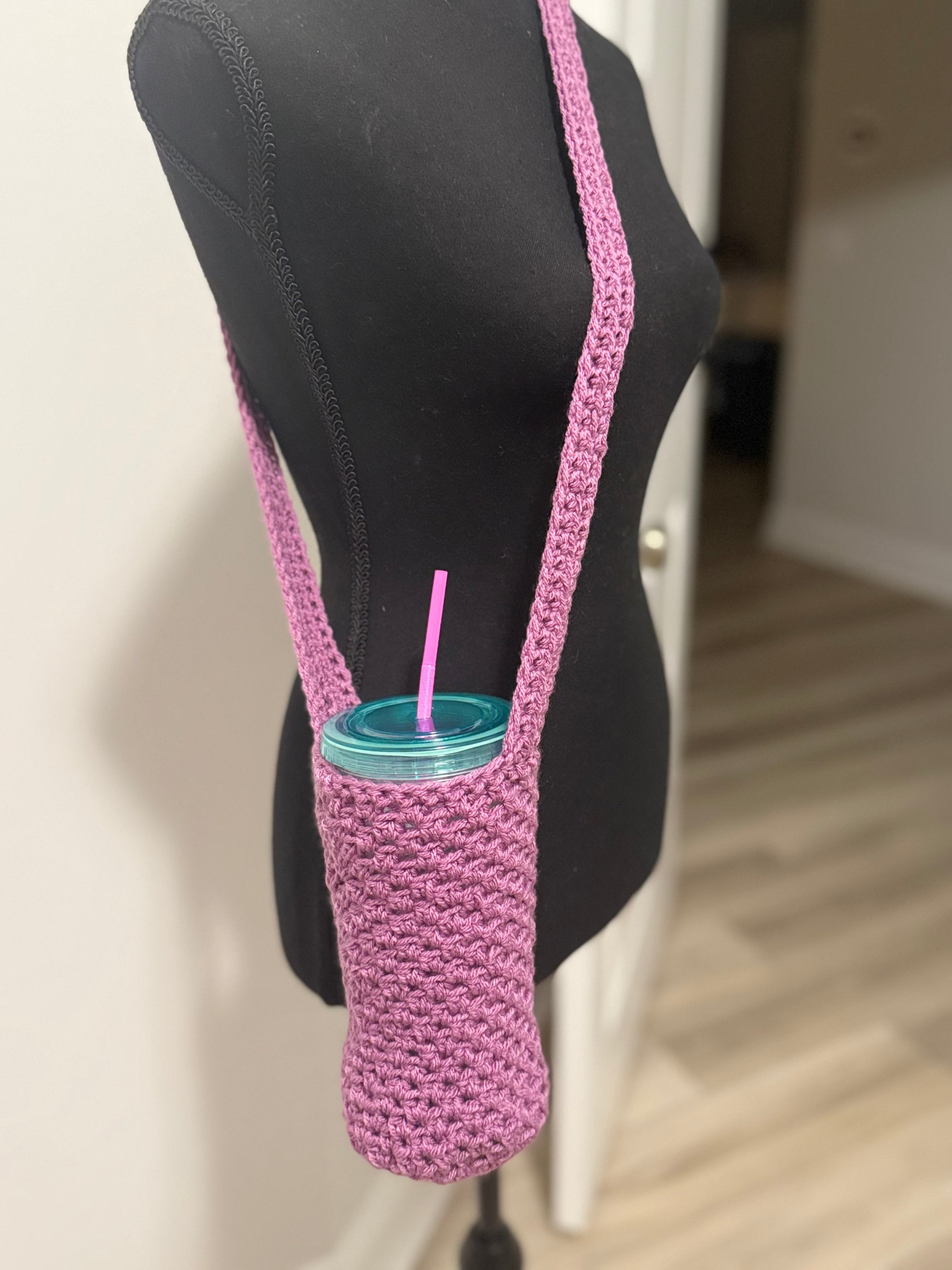 Handmade Crochet Water Bottle/Ice Coffee bag