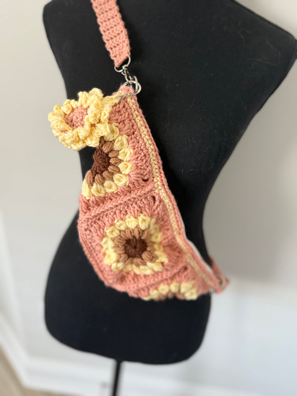 Handmade Crochet Sunflower Fanny Pack