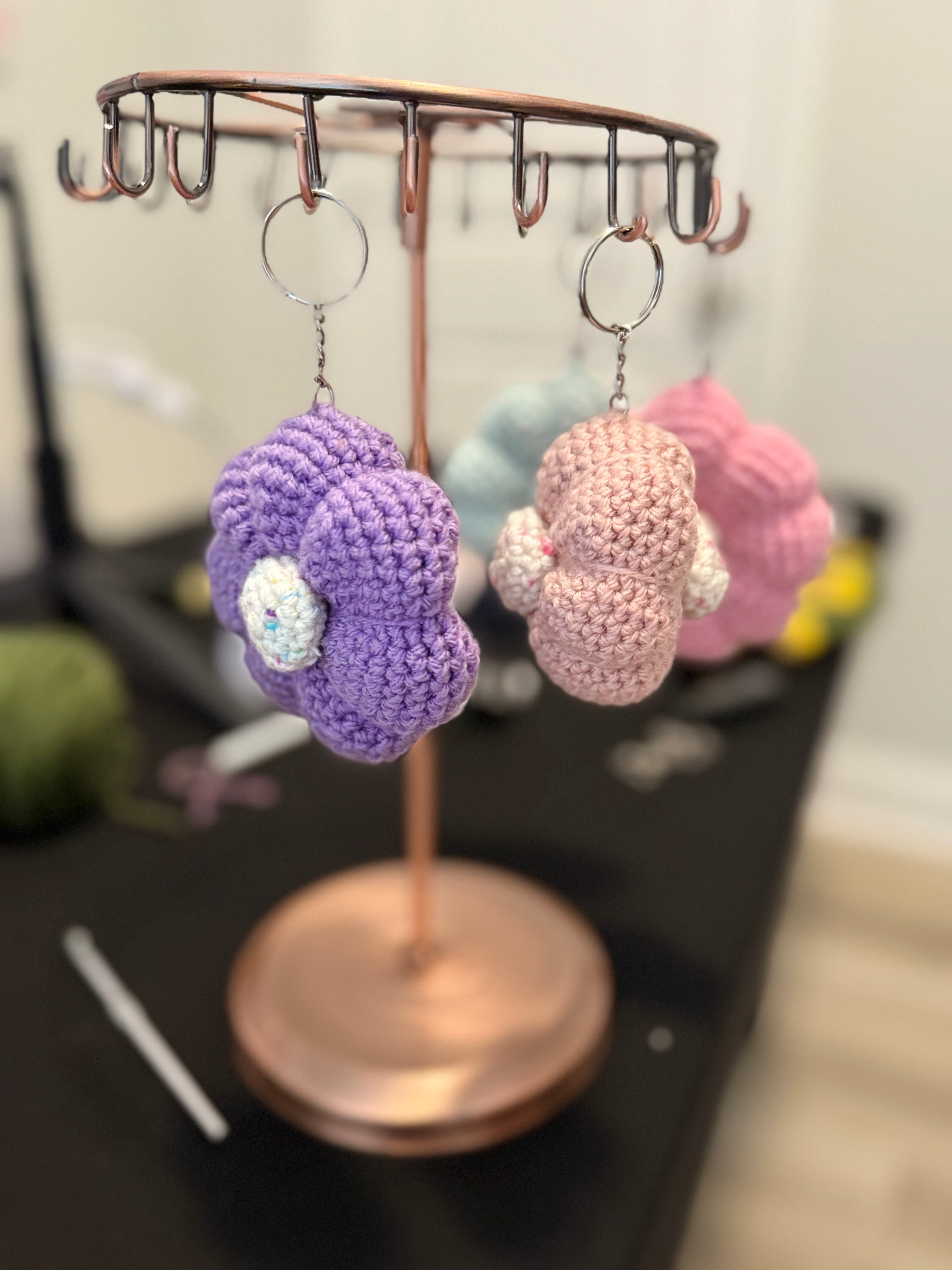 Handmade Crochet Flower Keychain