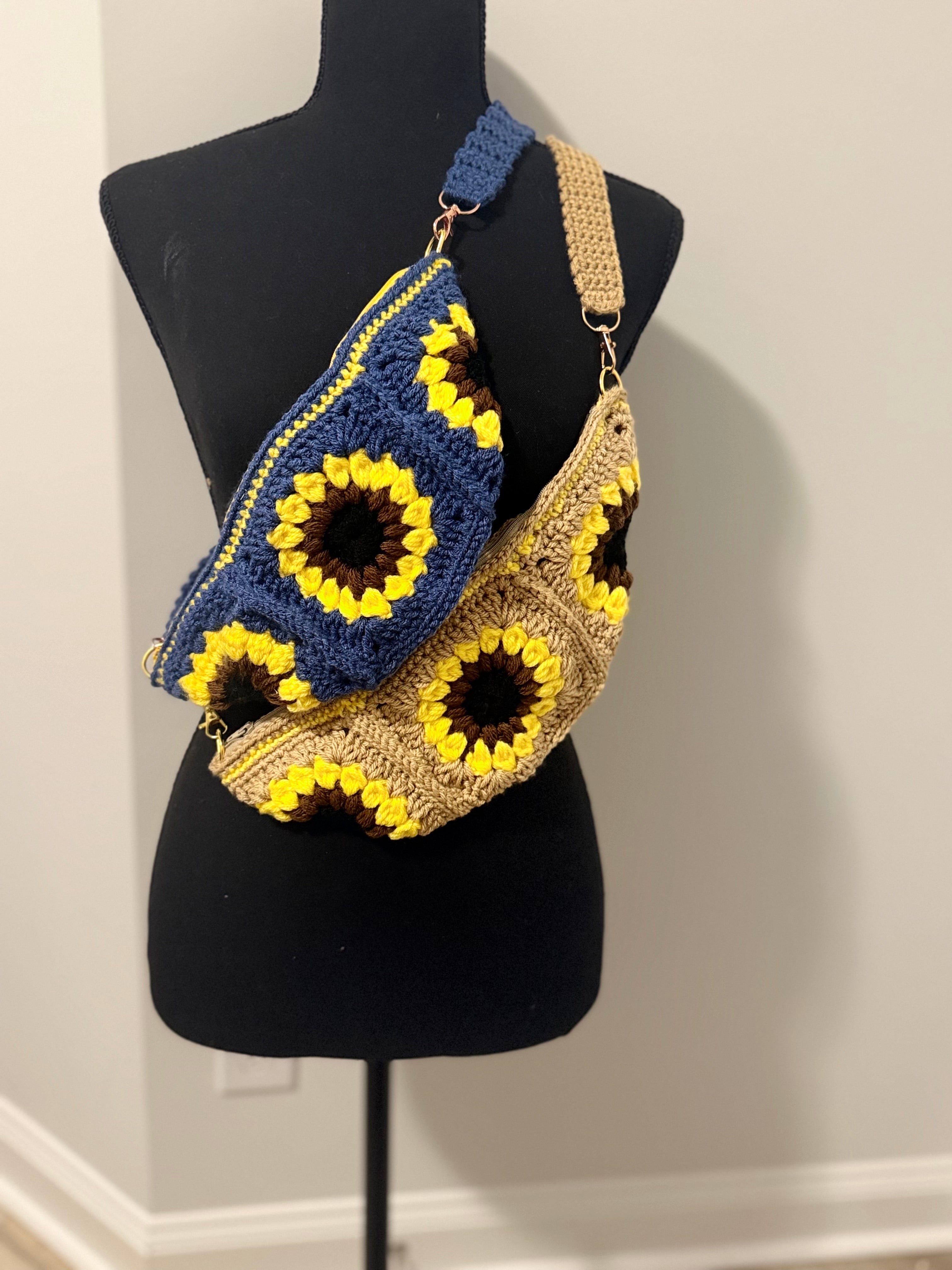 Handmade Crochet Sunflower Fanny Pack