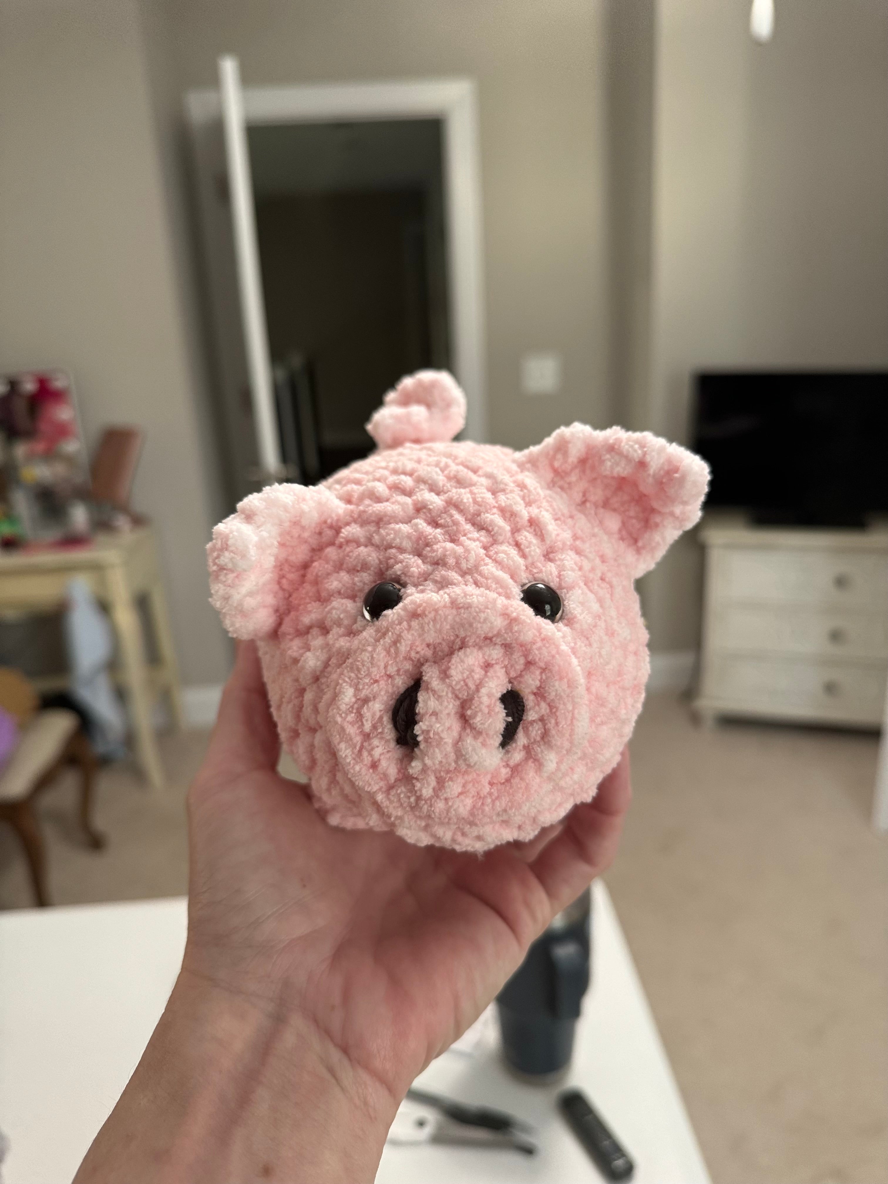 Handmade Crochet Stuffed Pig