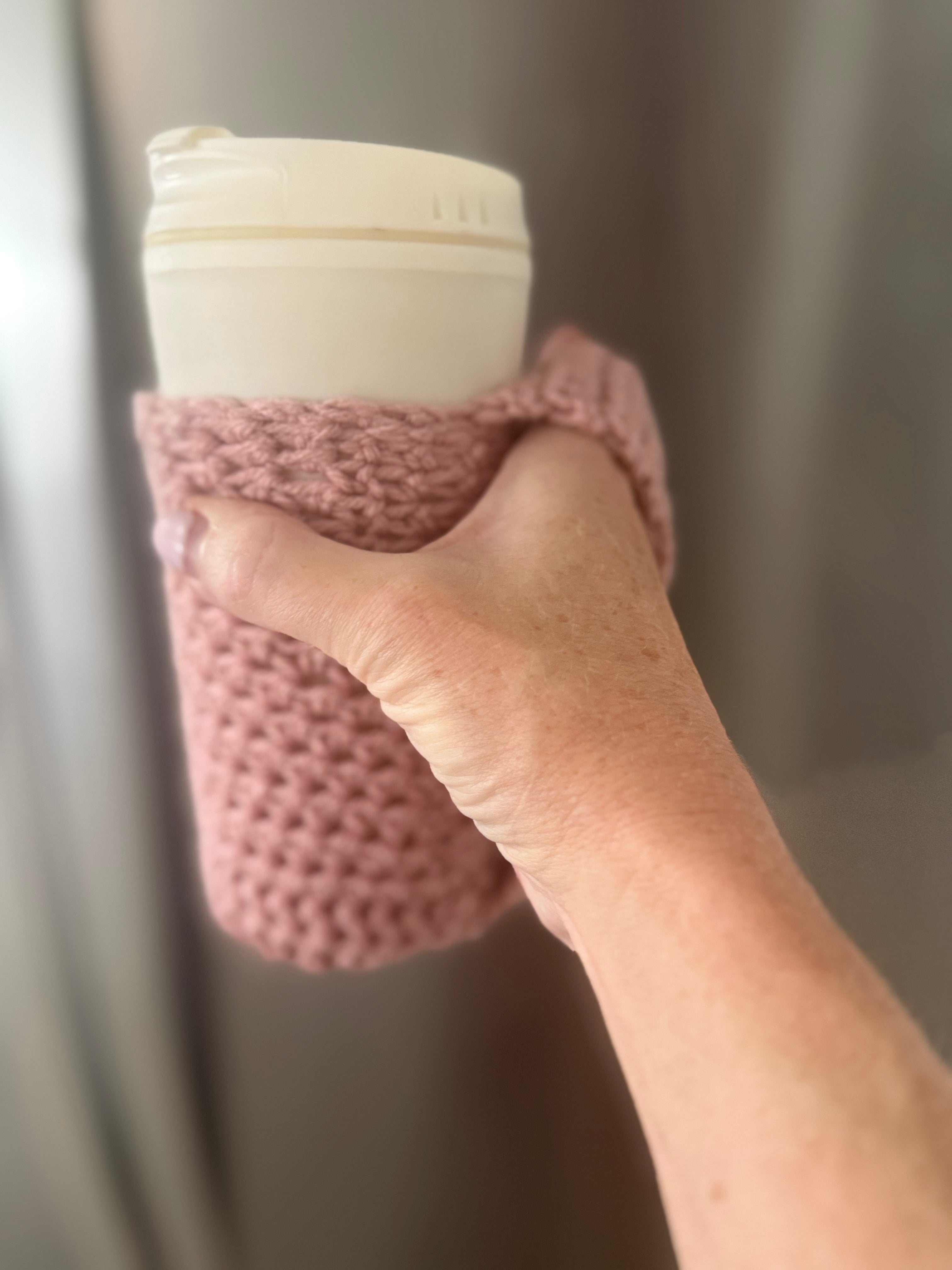 Handmade Crochet Coffee Koozie With Handle