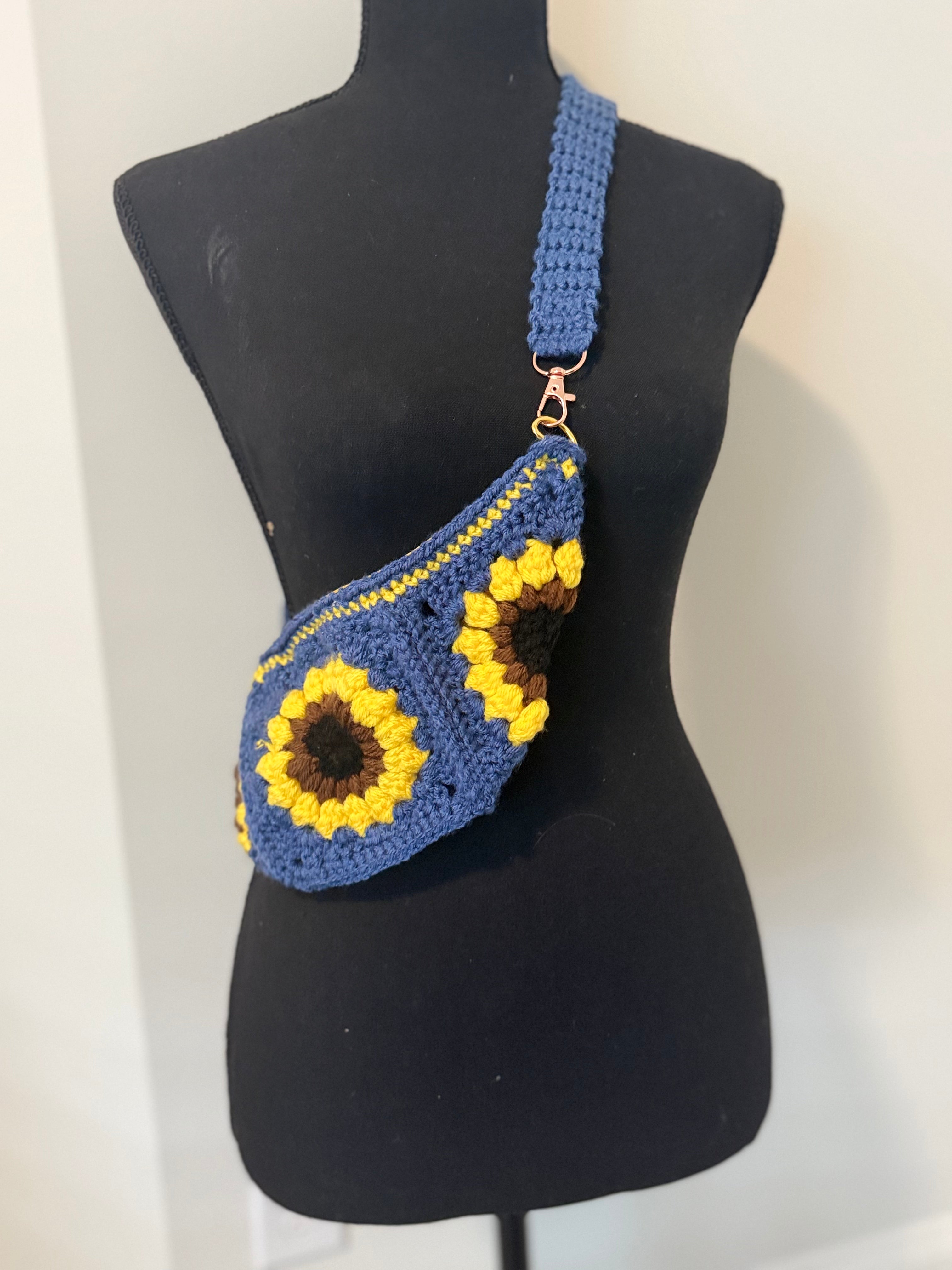 Handmade Crochet Sunflower Fanny Pack