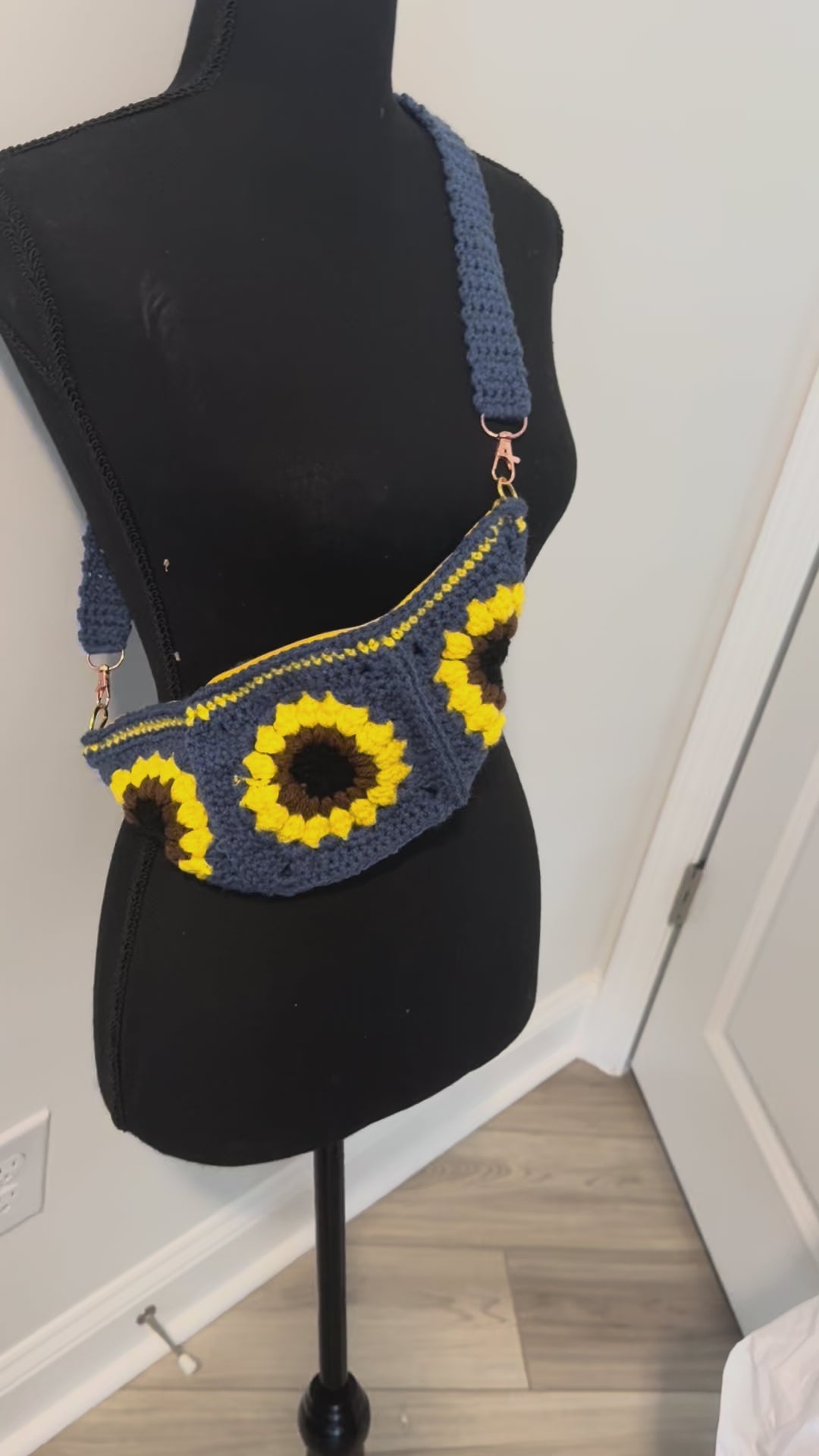 Handmade Crochet Sunflower Fanny Pack