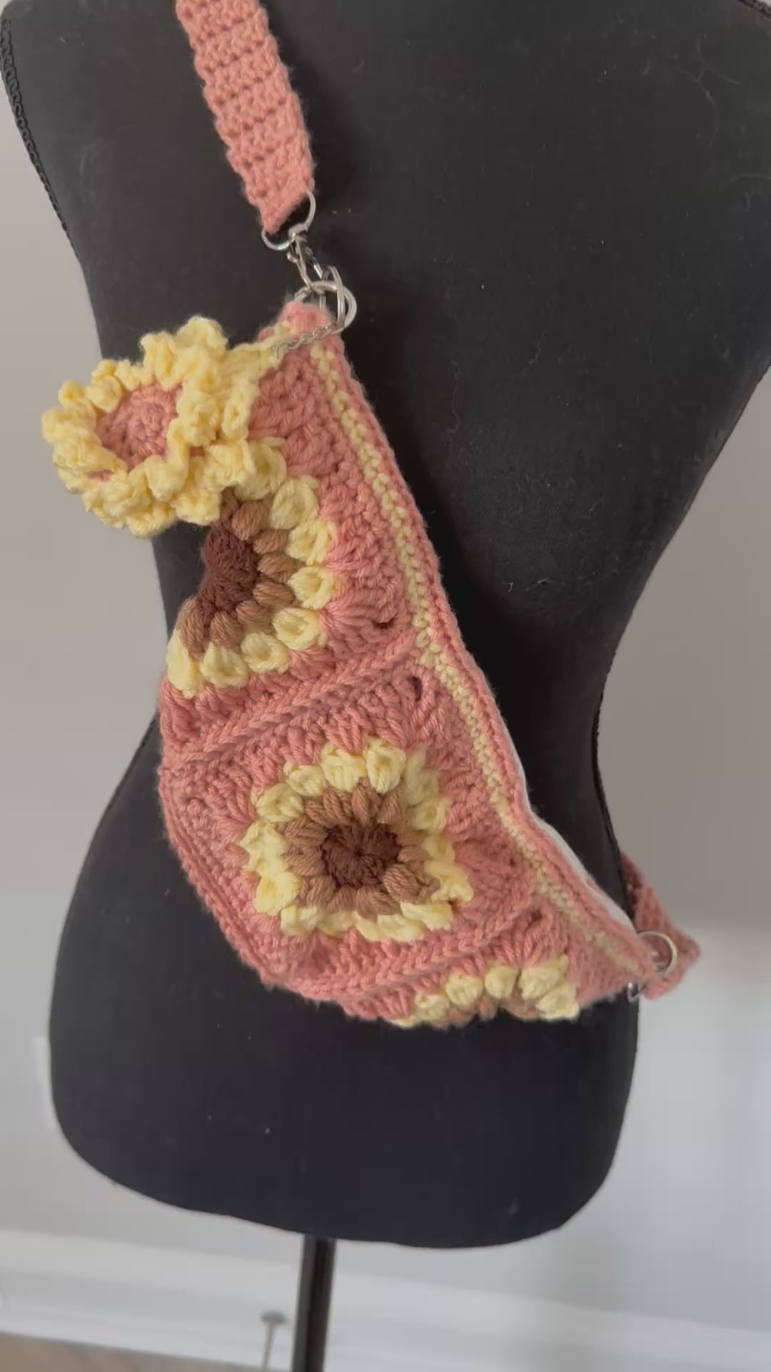 Handmade Crochet Sunflower Fanny Pack
