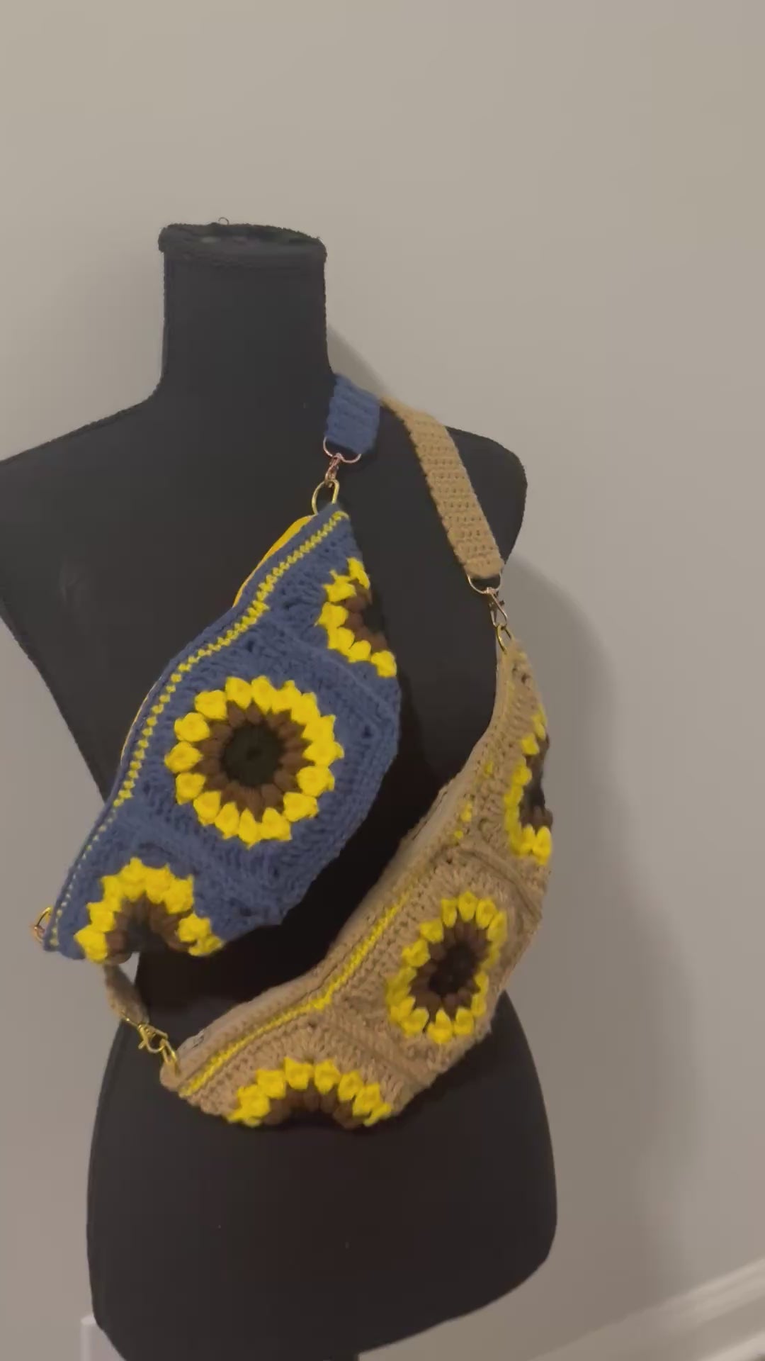 Handmade Crochet Sunflower Fanny Pack